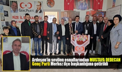 Genç Parti Rize Merkez ilçe başkanlığına Mustafa Dedecan seçildi.