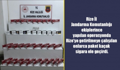 Rize İl Jandarma'dan Sigara Kaçakçılığı Operasyonu