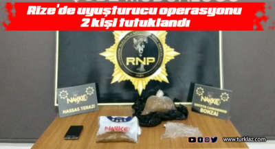 Rize'de uyuşturucu operasyonu 2 kişi tutuklandı